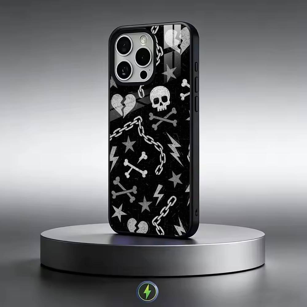 Skeleton Skull-L Phone Case For iPhone17,16,15,14,13,12,11 Plus,Pro Magnetic with Magsafe Wireless Charging iPhone15ProMax