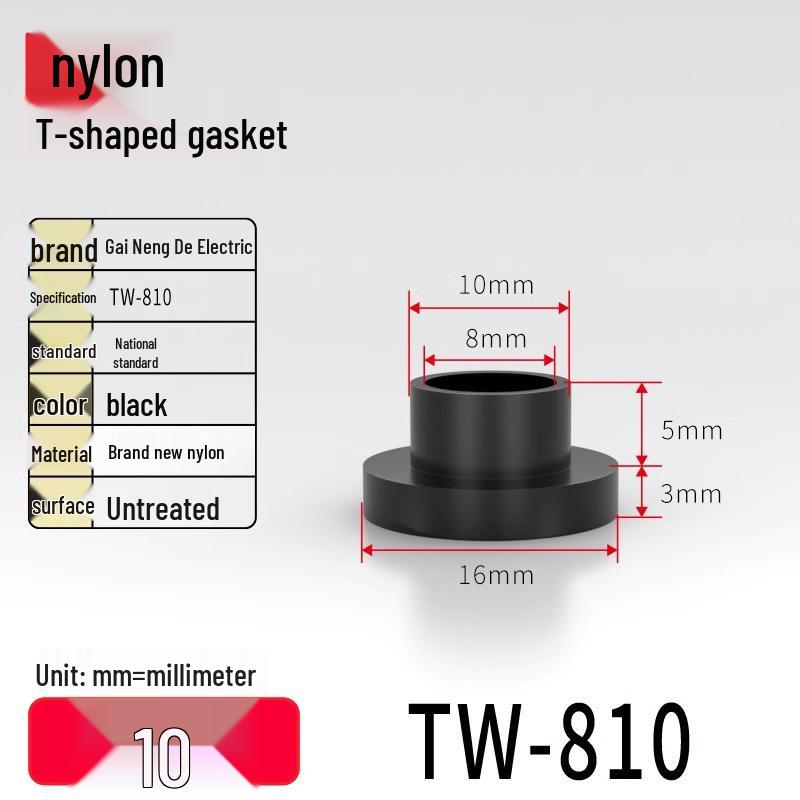 T-Shaped Nylon Gasket Ring Screw Shaft Sleeve with Concave-Convex Insulation Pad M2