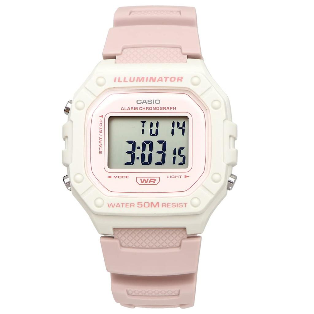 Casio Standard Digital Wristwatch and Pink Overseas Used W-218HC-4A2V, Men's Women's, Beige, Model,