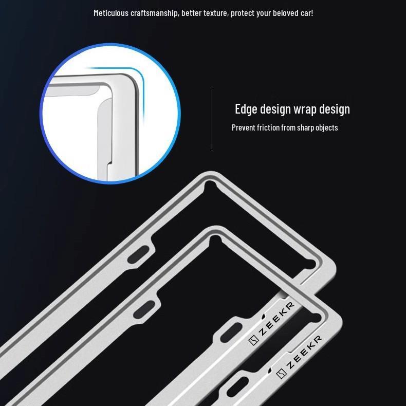 Zeekr 001/007/009/7X Carbon Fiber Texture Aluminum License Plate Frame