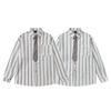 Striped Cotton Long Sleeve Shirt Loose Fit Casual Top Men Women Teenagers