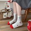 White Socks Socks Trendy Cute Cartoon Stockings Pure Cotton Piles Of Cotton Socks