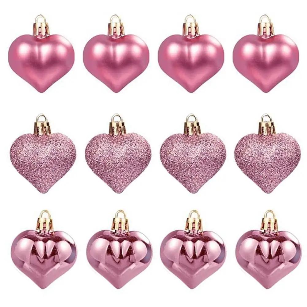 Valentine's Day gifts Balls Pendant Plastic Heart-shaped Decor DIY Ornament Party Year Supplies Ornaments New Home Gift X5U0