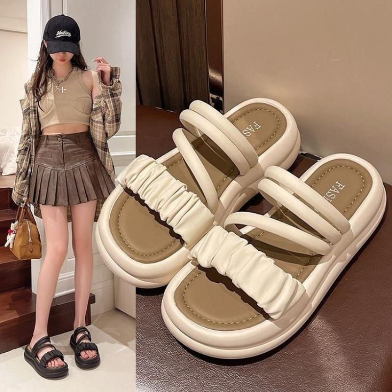 Mode Mode Vielseitige Damenschuhe Sommer Neue Stile Damen Outdoor Sandalen Schlichtes Temperament Damen Hausschuhe Rutschfest Flache Schuhe