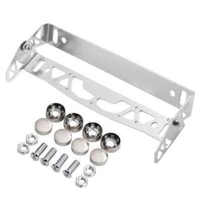 DIZLAS Car License Plate Stay, Angle Adjustable, Stainless Steel, Anti-Theft with Screws (Silver)