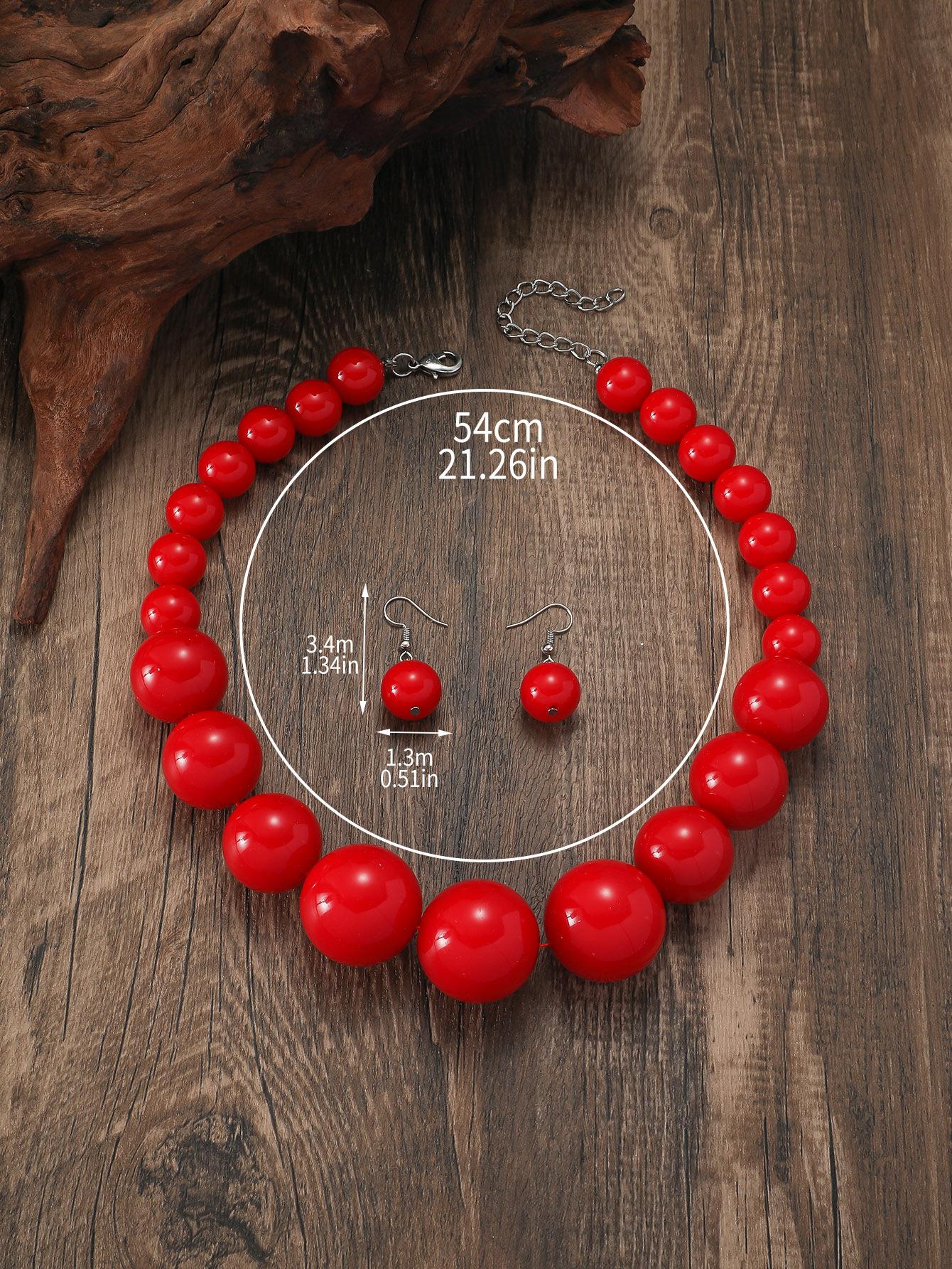 

European and American beaded rice beads, personalized fashion and high-end sense, ethnic style jewelry set червоний