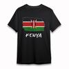 Women's Soft Oversize T-Shirt Kenya Shield Spear Flag Tee Short Cotton Black Tee