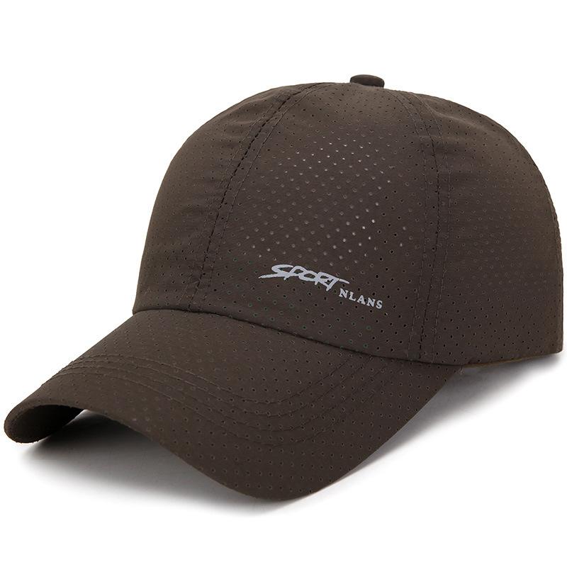 Summer Unisex Quick-Drying Breathable Waterproof Mesh 6-Panel Baseball Golf Running Fitted Sport Cap 100% Polyester