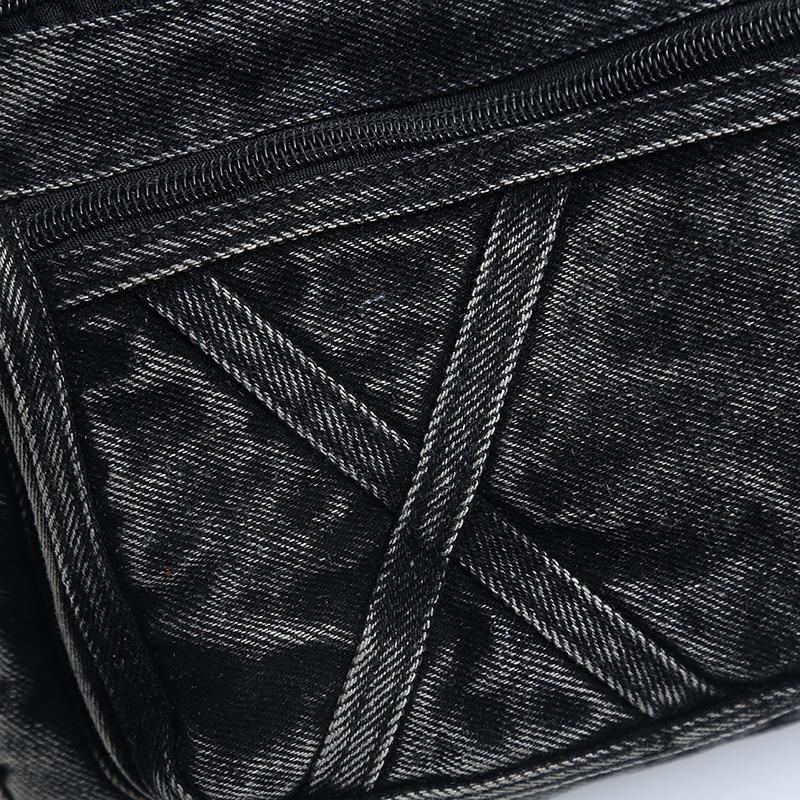 Large Capacity Denim Bag Women's Shoulder Bag Multi-Compartment Crossbody Bag
