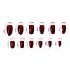 24pcs Love Heart Printed Nails Patch Glue Type Long Paragraph Fashion Removable Manicure False Nail Patch