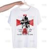 Medieval Knights Templar Printed T Shirt Men Retro Washed Tops Tees Harajuku Tshirt Streetwear Hip Hop Male T-shirts