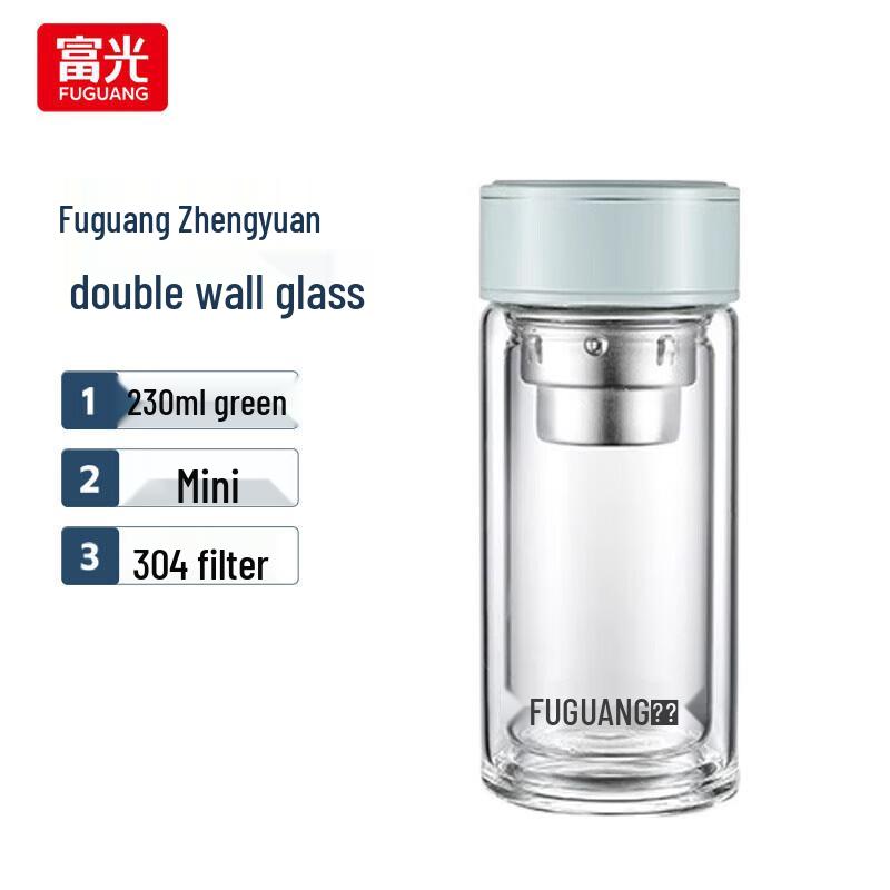 Fuguan G2137-SH 230ml Double Wall Glass Cup