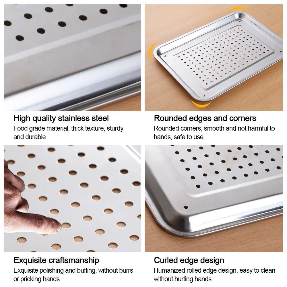Stainless Steel Tea Tray Rectangle Barbecue Plate New Draining Basin  Teahouse Restaurant