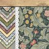 12 Sheets William Morris Patterned Paper with Double-sided Tape, Foldable Stickers, Gift Box Decoration, and Background Pattern