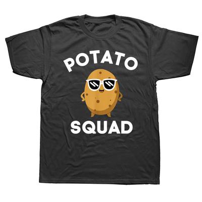 POTATO SQUAD Funny Smiling Vegetarian Potato Lovers T Shirts Cotton Streetwear Gifts Mens Fashion Casual Loose Oversized T Shirt