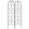 Set of 2 Garden Trellis, Metal Fence Panels for Climbing Outdoor Plants, Flowers, 180 x 50cm