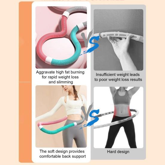 Weighted Soft Spring Hoop Waist-Friendly Foldable Fitness Hoop Portable Home Gym Adults Body Waist Slimming Exercise Equipment