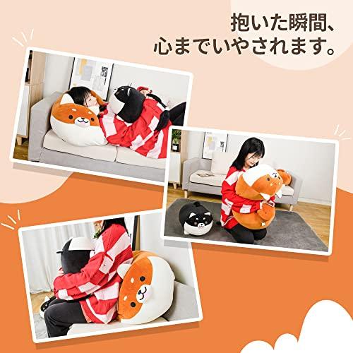 JEMA Gemma Hundekörperkissen, Tierkissen, Plüschtier, Flauschig, Weich, Niedlich, Geschenk, Schwarz, Ungefähr 50 cm lang