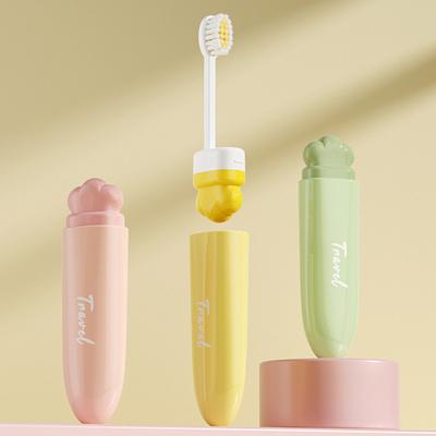 Brosse à Dents de Voyage en Forme de Carotte Portable Pliable Brosse à Dents Camping en Plein Air Brosse à Dents Douce Outils de Nettoyage Buccal