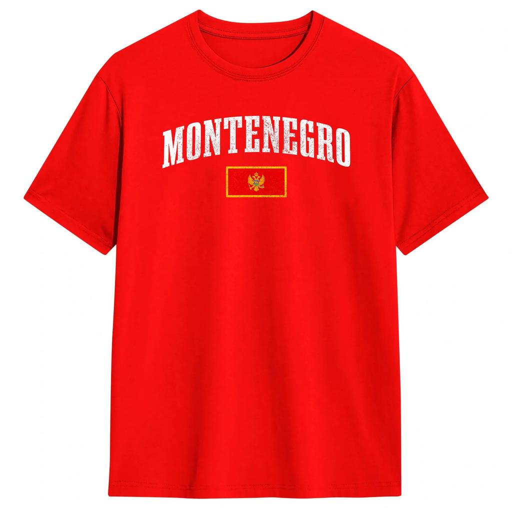 Harajuku T Shirt Beach Montenegro Flag Hippie Tshirts 100 Cotton Tee Shirt For Unisexs Y2k Funny Short Sleeve Tops