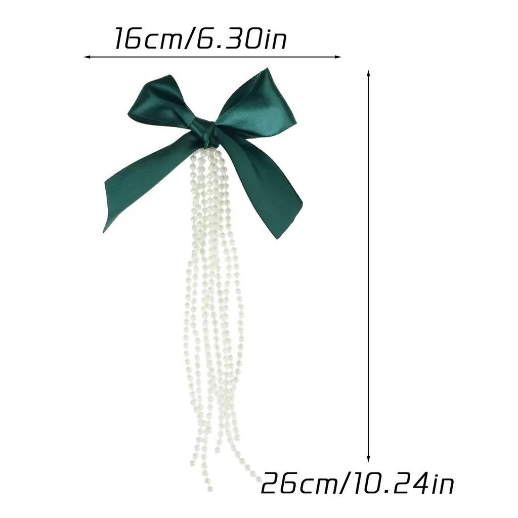 Elegant Gold Twist Ties Christmas Tree Bows Red Color Pearl Tassel Gift Wrap Bows Vintage Style Red Ribbon Bows Gift Wrapping