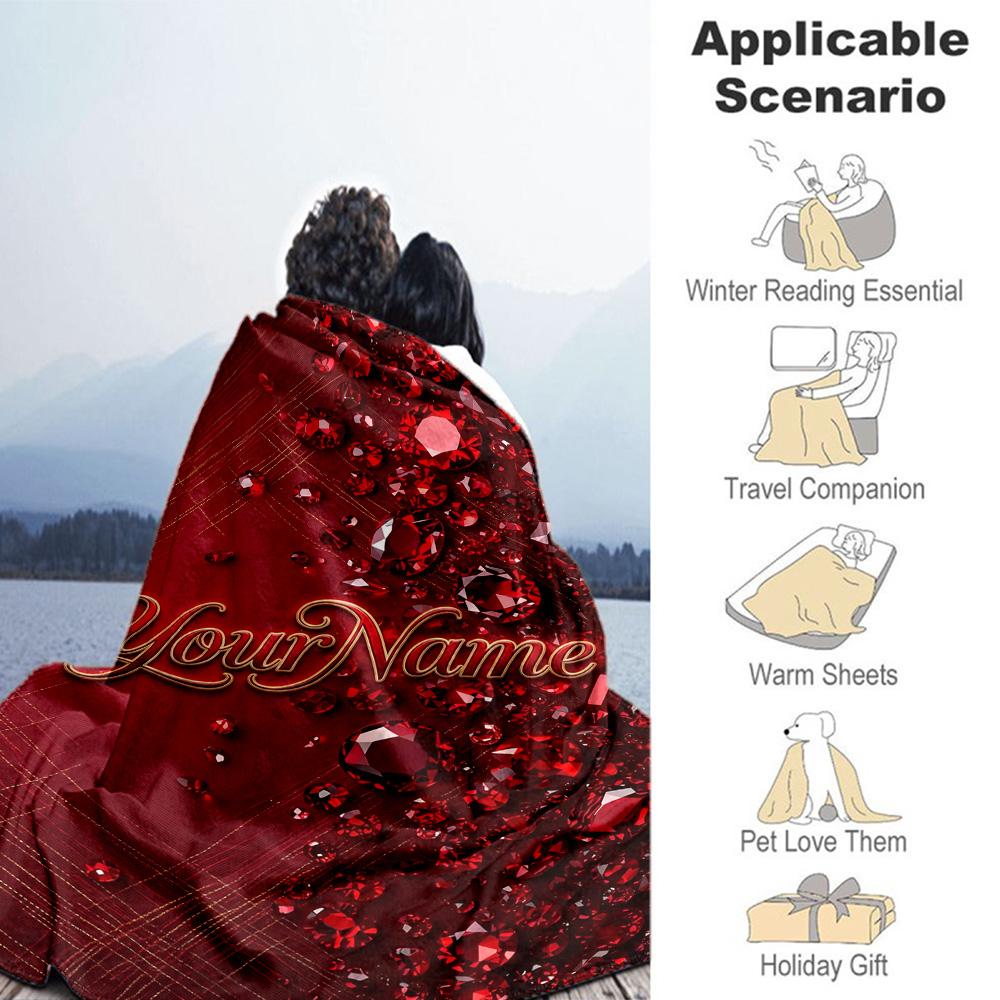 Rose Personalized Text Blanket Cozy Personalized Blanket Durable Comfort Perfect for Living Room Office Picnics Seaside for All Occasions