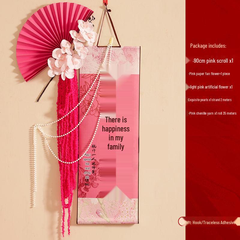 Balayı Süiti Düğün Dekorasyon Seti: Oturma Odası Fotoğraf Sergisi için Çift Mutluluk Parşömeni ve Süs