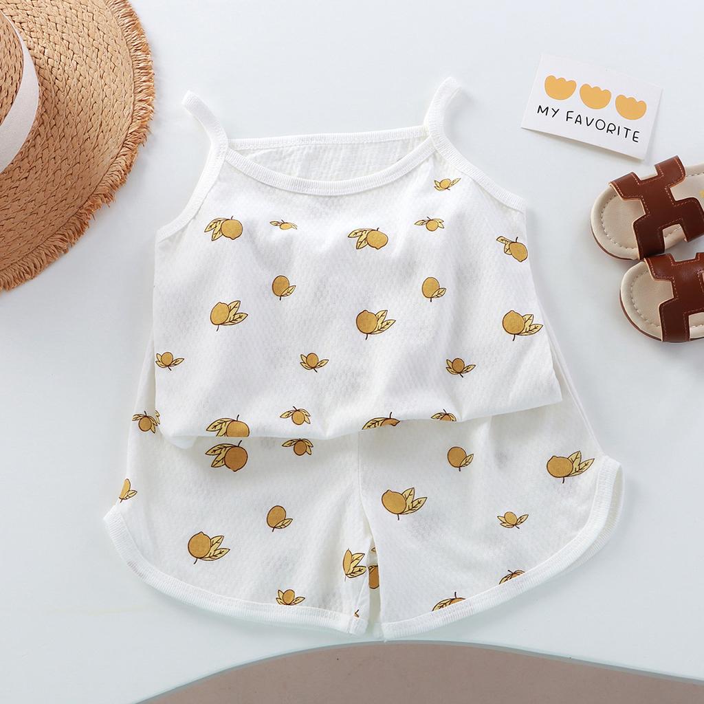 Kinderweste Klasse A Baumwolle Mädchen Träger Baby Sommerkleidung Weste Shorts Mädchen Zuhause Zweiteiler