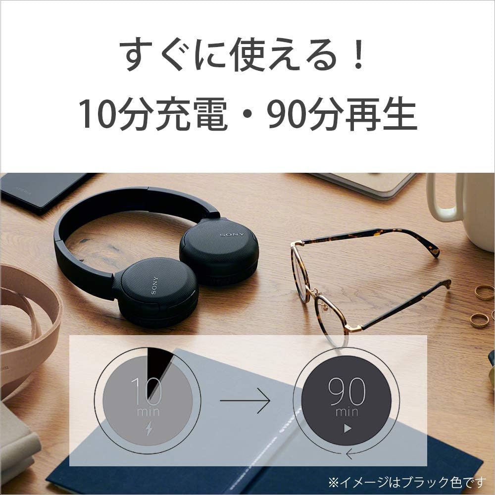 Sony WH-CH510 Wireless Headphones / Bluetooth / AAC Compatible / Up to 35 Hours Continuous Playback / 2019 Model / With Microphone / White WH-CH510 W
