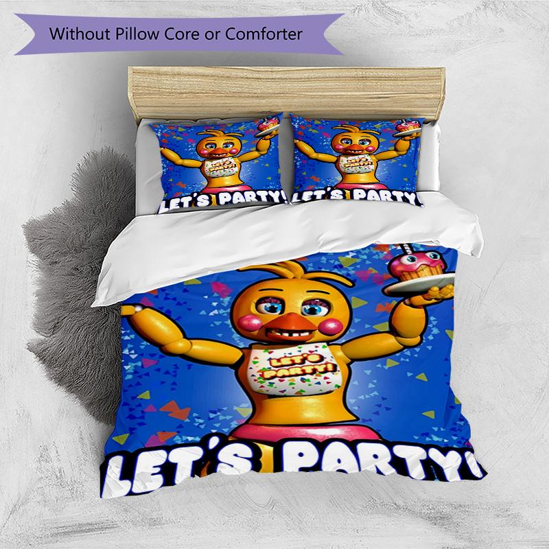Set copripiumino 3 pezzi (1*Copripiumino + 2*Federe, Senza Nucleo), Set Biancheria da Letto Stampato Five Nights at Freddy's, Decorazione Camera da Letto, Per Tutte le Stagioni, Regalo di Compleanno
