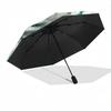 1pc cartoon tiger Umbrella Portable Folding Umbrella Iron Frame Hole Bone Structure Outdoor Home Umbrella