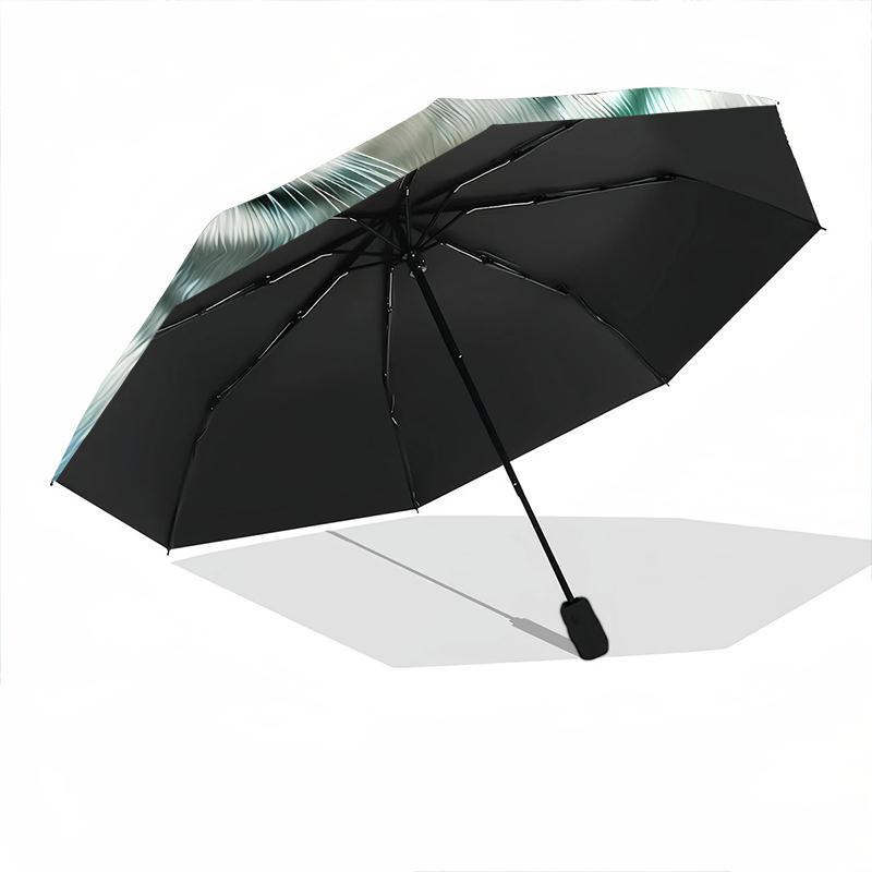 1pc cartoon tiger Umbrella Portable Folding Umbrella Iron Frame Hole Bone Structure Outdoor Home Umbrella