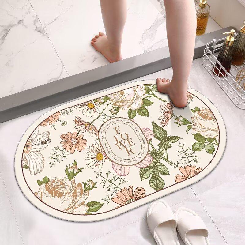 Bathroom Floor Mat Soft Diatom Mud Kitchen Floor Mat Toilet Floor Mat Quick Drying Bathroom Absorbent Floor Mat Toilet Floor Mat