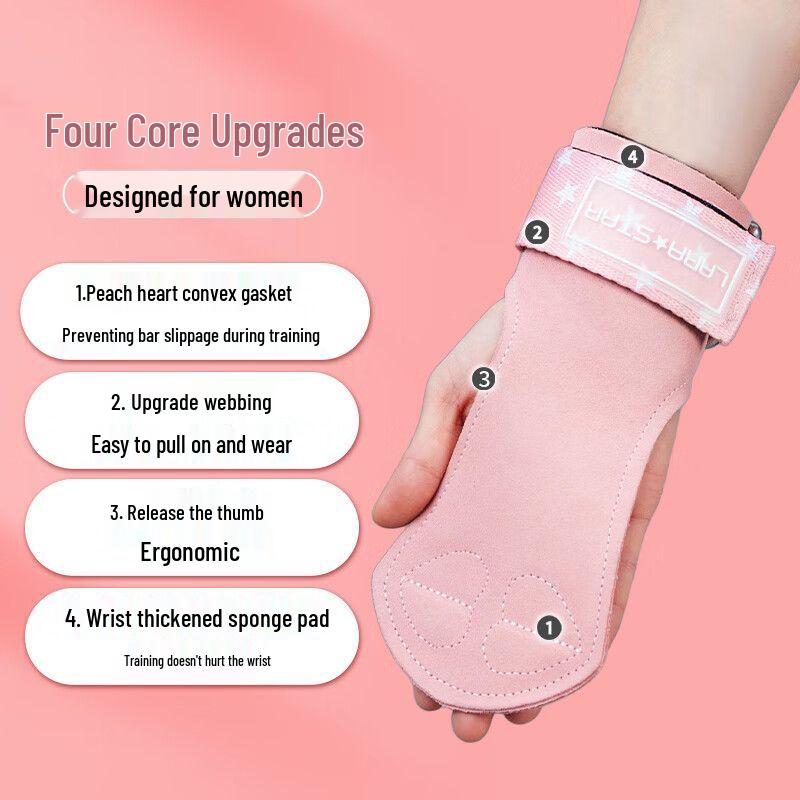 Qiuqiao Women's Cowhide Fitness Palm Grips with Wrist Support