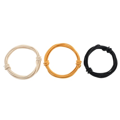 

Dreld Vintage-Style Guitar Wiring Cable, 3-Color Set (White, Black, Yellow, 1.5m Each), 4.5m Total Length, 22AWG Fabric-Coated, Braided Wire with Meta