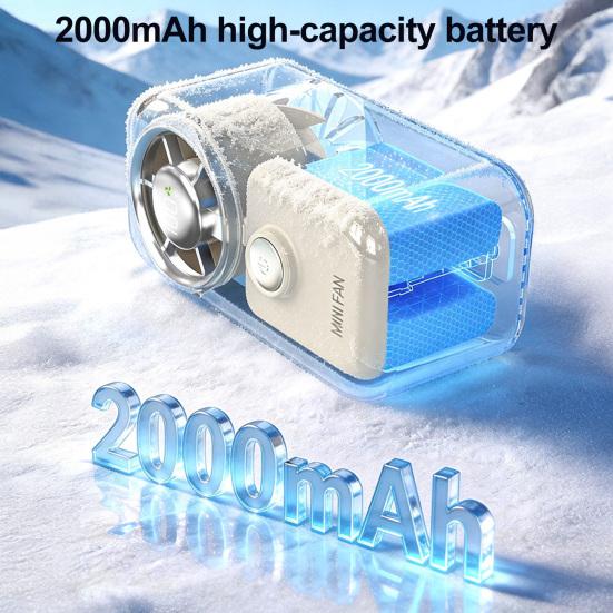 Mini Handheld Fan Transparent Cyber Portable Small Fan with Digital Display 3
