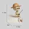 Skeleton Fishing Funny Decoration Halloween Gift Desktop Atmosphere Ornament