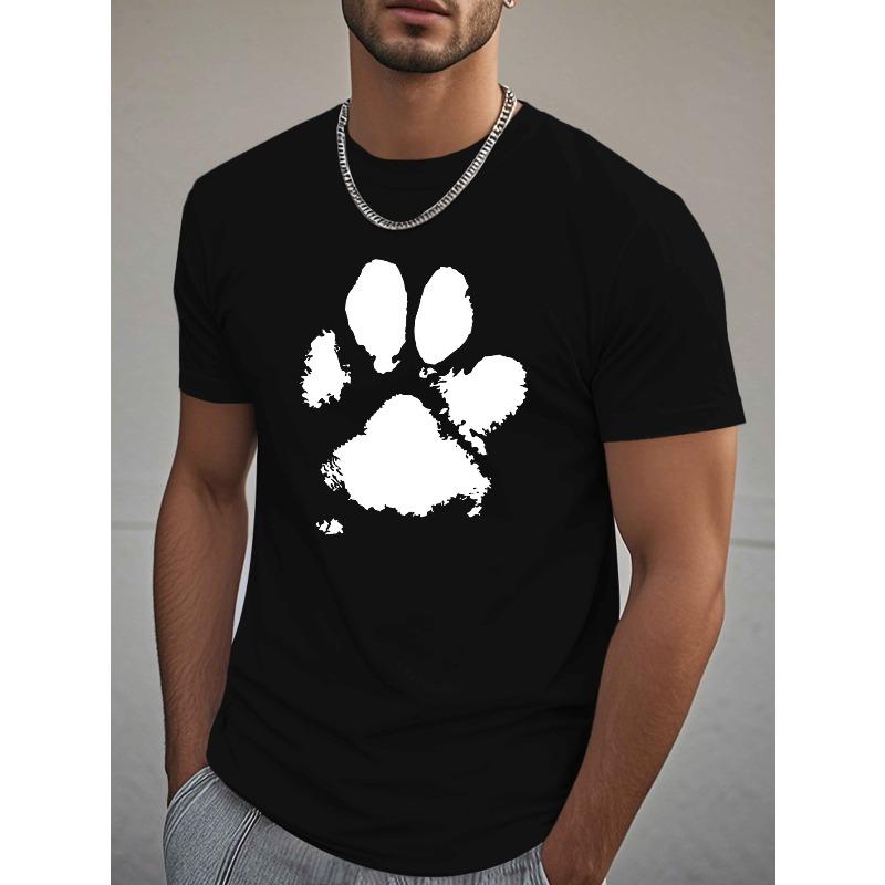Dog Paw Minimalist Crinkle Plus Size Men s T-Shirt, PLUS SIZE 2XL чёрный