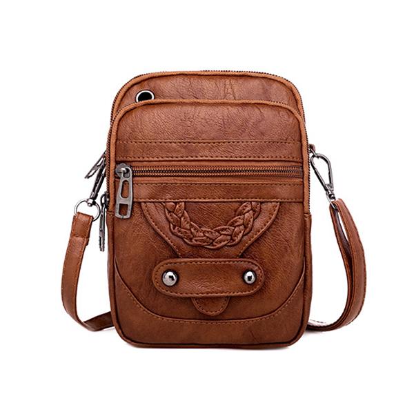 Vintage Umhängetasche, Handytasche, PU-Leder, Umhängetasche für Damen, Mini-Handtaschen