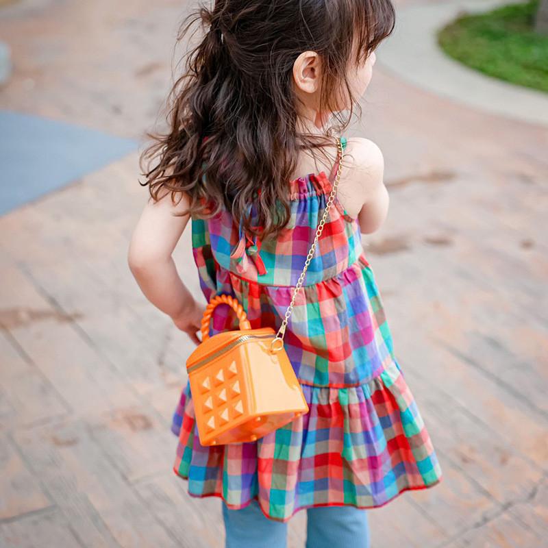 Stylish Korean Mini Bucket Shoulder Bag For Kids With Unique Quilted Design Perfect For Everyday Use