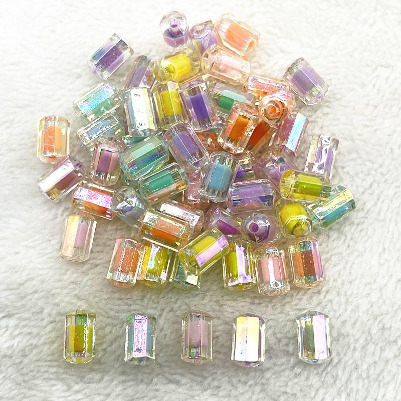30pcs 12x7mm Matte/Transparency/AB Colour Acrylic Cylinder Beads Loose Spacer Beads for Jewelry Making DIY Bracelets Accessories