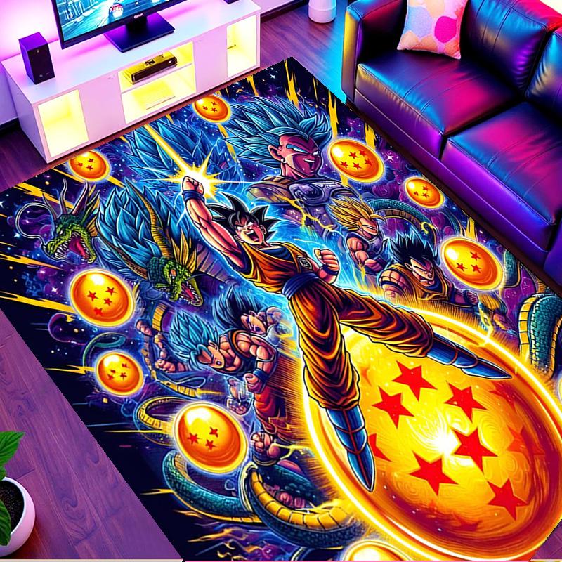 DRAGON BALL Print Rug, Washable Floor Carpet, For Entryway Dorm Laundry Room Office Study, Home Decor Birthday Christmas Gift