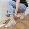 Order A Size Up,Exquisite Summer Korean Version of Harajuku Style Student Wild Flat Casual Women's Shoes Mesh Breathable Lazy Single Shoes