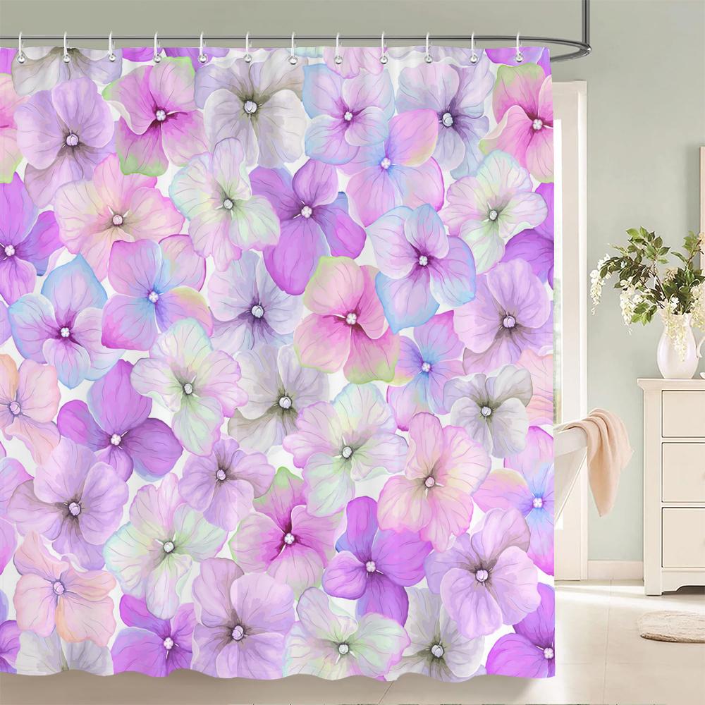 3D Beautiful Rose Flowers Printed Bathroom Curtain Polyester Waterproof With Hooks Home Decor Shower Curtain Bathroom Screen