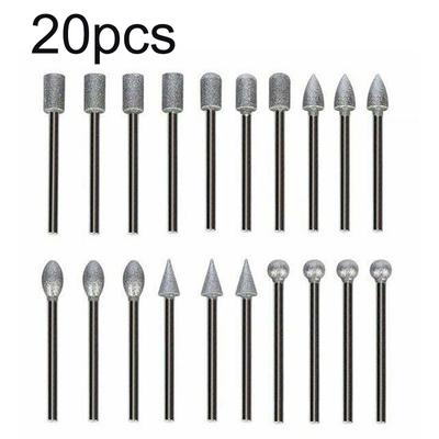 20PC 120 Grit Galvani Diamant Burr Set Bohrer Set Rotation Schleifen Werkzeug