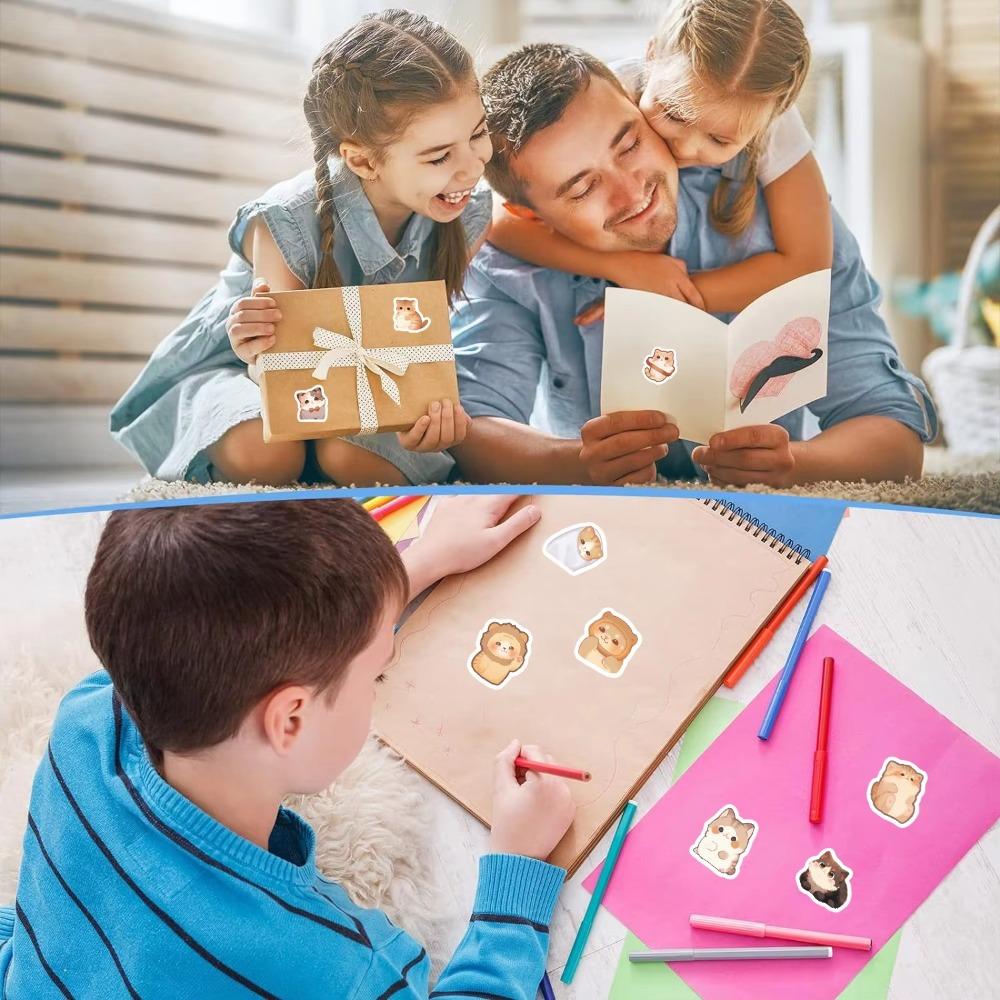 500Pcs/Roll Student Stationery Big Eye Cat Stickers Encourage Children Sticker  Notebook