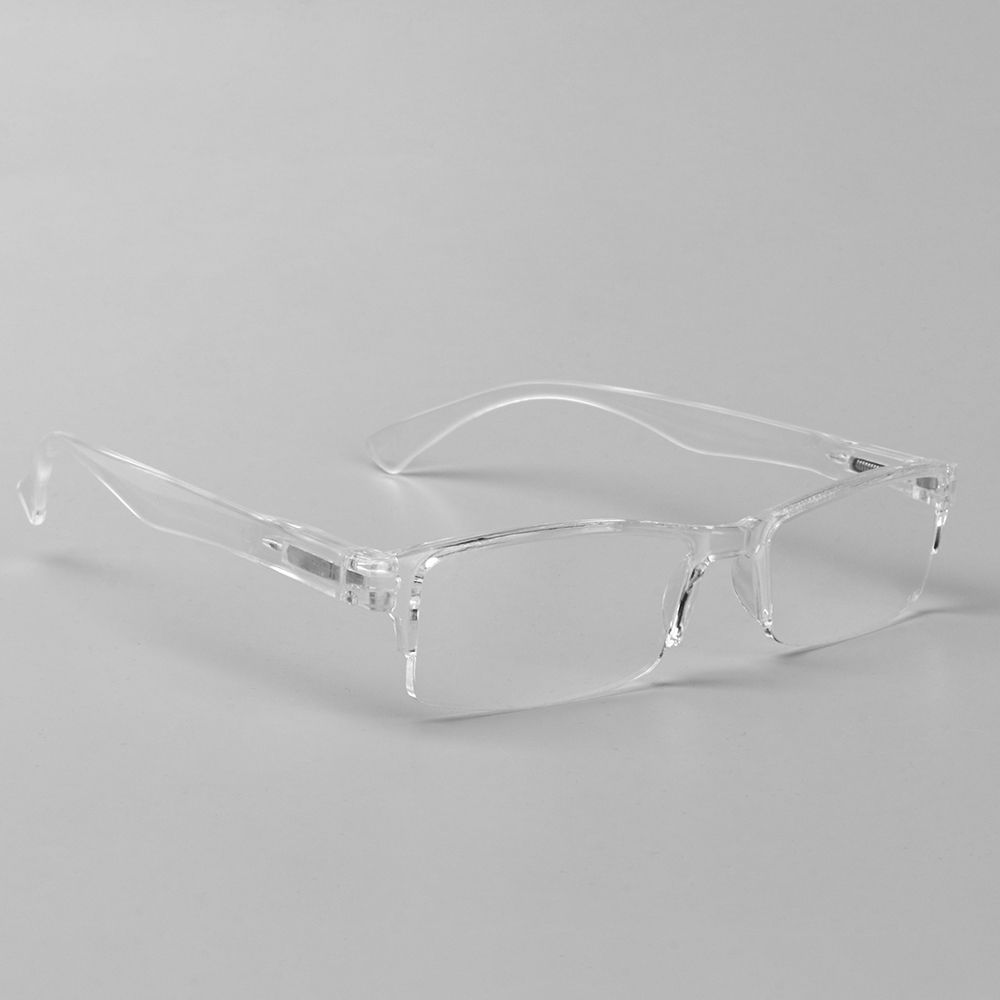 Vintage Transparent Silber Harzlinse Kunststoffharz Linsenrahmen Flachspiegel Brille Alterssichtigkeit Brille Lesebrille