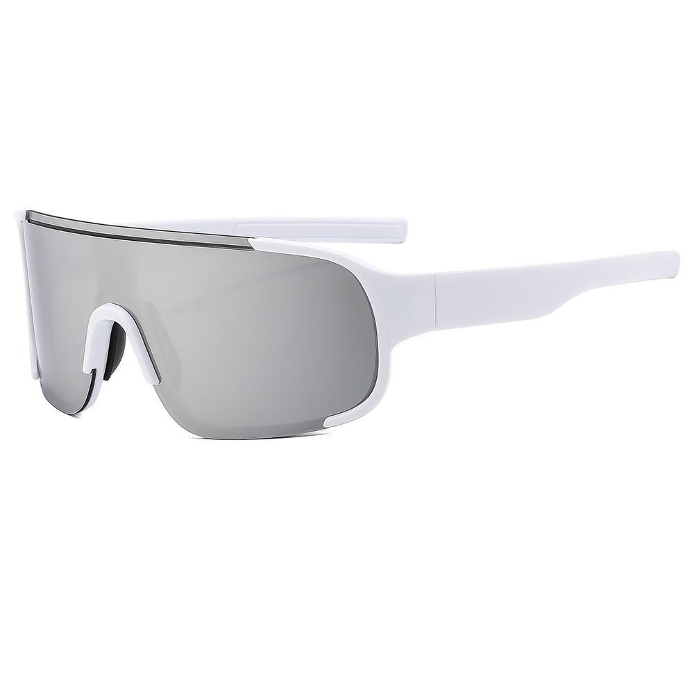European and American Outdoor Sports Cycling Silver Glasses, Mountaineering Night Riding Sunglasses, Integrated Protective Windproof Goggles,