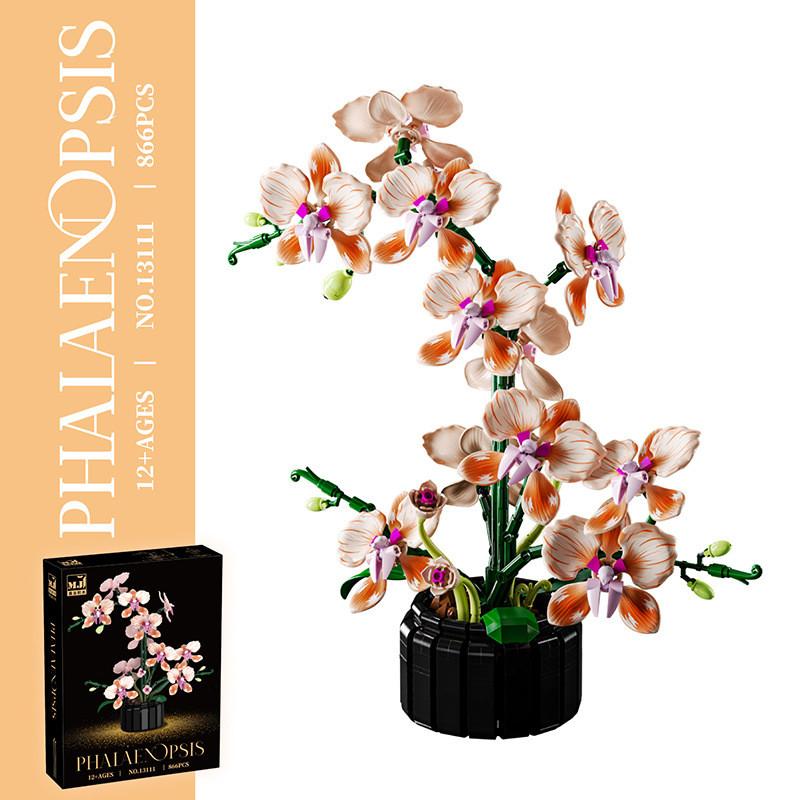 Orchid Plant Simulated Model Kit With Abs Material For Enthusiasts Collector And