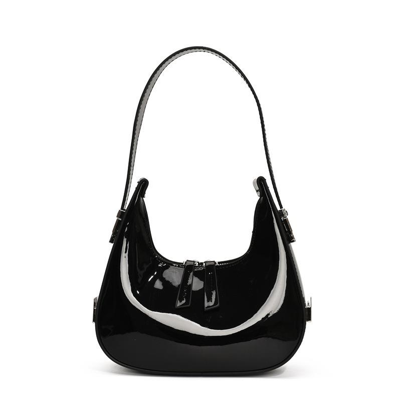 Niche design patent leather handbag women's new spring fashion versatile shoulder bag underarm bag
